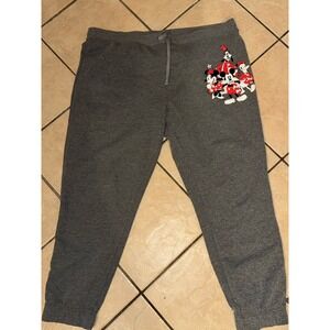 Disney Mickey and Friends Sweatpants XL Gray Joggers Mickey Minnie Goofy Pluto